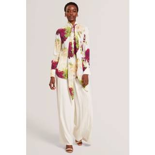 Ted Baker Ted Baker White Duuva Box Pleat Wide Leg Trousers