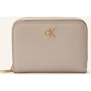 Calvin Klein Calvin Klein White Minimal Monogram Leather Wallet