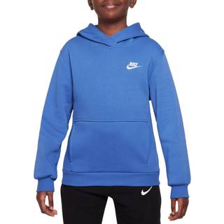 Nike Sportswear Club Fleece-pullover-hættetrøje til større børn - blå - XS