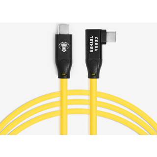 COBRAUNION USB-C tether cable - 5M 10G Straight - 90° angled yellow