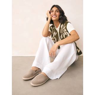Next Neutral Suede Closed Toe Espadrilles