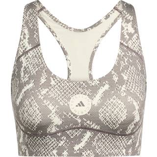 adidas By Stella McCartney Power Impact Training bh med medium støtte og print - Almond Milk-Smc / Charcoal - XS