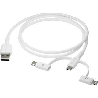 Dbramante 3in1 Cable–USB A to USB-A,C & Lightn-W
