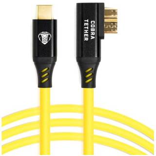COBRAUNION USB-C TO MICRO-B 90° 5M, 5G YELLOW