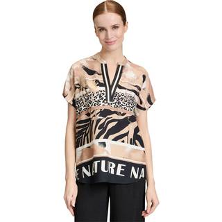 Bluse Nature - Dyreprint - Sort & Beige