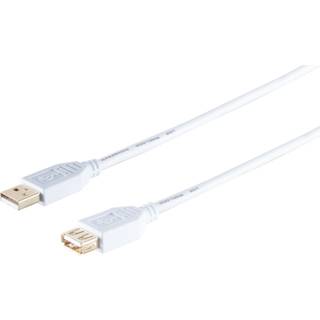 USB kabel 2.0 - USB-A han / USB-A hun - Hvid - 1.8 m