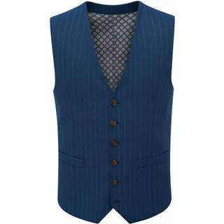 Skopes Skopes Blue Wright Tailored Fit Single Breasted Pinstripe Suit Waistcoat