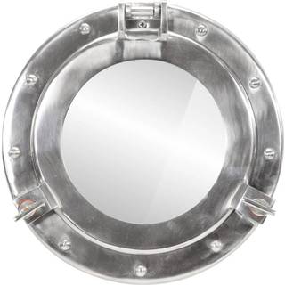 koøjespejl diam. 30 cm væghængt aluminium og glas