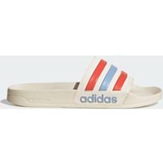 Adilette Shower badesandaler - Off White / Glow Blue / Preloved Scarlet - 38
