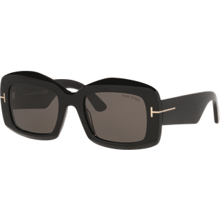 TOM FORD Kvinde FT1218 VENETIA 01A Solbriller Acetat Sort Røg Firkantet Normal