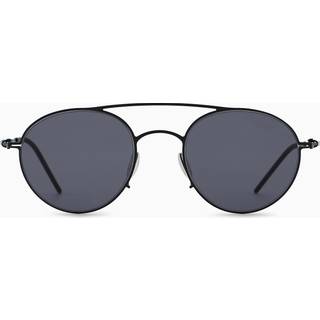 Giorgio Armani Mand AR6169 300187 Solbriller Metal Sort Grå Rund Normal