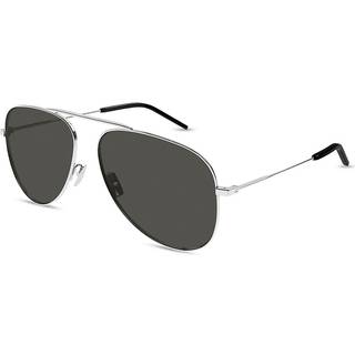 SAINT LAURENT Unisex SL 800 002 Solbriller Metal Sølv Grå Pilot