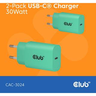 CLUB 3D 2-Pack Usb-C® Charger 30Watt