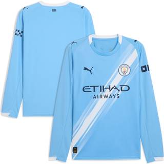 Men&#39;s Puma Manchester City 25/26 Long Sleeve Home Jersey, Blue, Size L, Sport - White - L