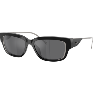 DIESEL Unisex DL2002MU 701/6G Solbriller Acetat Sort Grå Firkantet Spejlet