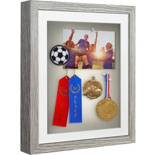AmericanFlat 11x14 Shadow Box Frame med knust -resistent glas - Brug som 9x12 ramme med Mat eller 11x14 ramme uden mat - silhuetopsamling - drivv