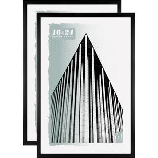 MCS Foundation 16x24 Plakatramme Traditionel sort lodret & vandret væg hængende stor billedramme til fotosplakater og kunsttryk (2-pack)