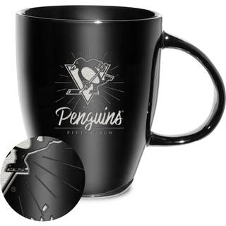 Rico Industries NHL Hockey Pittsburgh Penguins Sunburst 18oz laser indgraveret keramisk glans krus