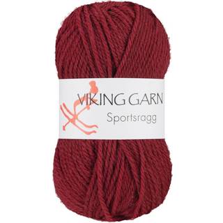 Viking Sportsragg 561 Vinrød Indhold: 60% Uld, 20% akryl, 20% nylon Vægt/længde: 50 gram = ca. 100 meter Anbefalede pinde: 3.50 mm Strikkefasthed: 10 cm = 23 m Vask: Uldvask / Max 30°C / Tørres fladt.