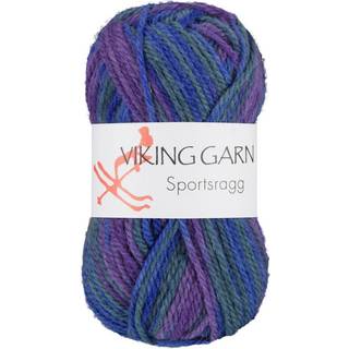 Viking Sportsragg 571 Multi-lilla-blå-grøn Indhold: 60% Uld, 20% akryl, 20% nylon Vægt/længde: 50 gram = ca. 100 meter Anbefalede pinde: 3.50 mm Strikkefasthed: 10 cm = 23 m Vask: Uldvask / Max 30°C / Tørres fladt.