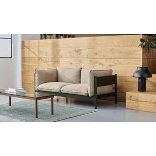 HAY Kofi Sofabord 140x50 WB. Lacq. Solid Walnut & Clear Glass