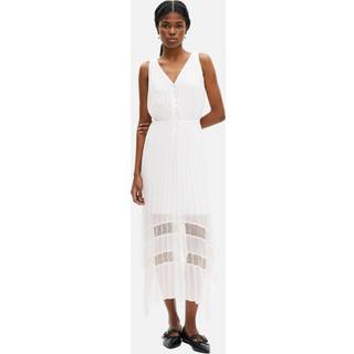The Kooples The Kooples Natural V-Neck Pleated Midi Dress