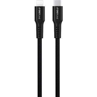 GreyLime 18W Braided USB-C til Lightning Kabel 3 meter - Sort
