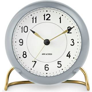 Arne Jacobsen Clocks AJ Station bordsur 12 cm grå-hvid