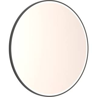 Dansani Shine spejl med matsort ramme og lysdæmper Ø90 cm