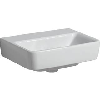 Geberit Renova Plan håndvask: Hvid, B=45cm, H=17cm, T=34cm, Hanehul=Uden, Overløb=Uden