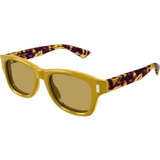 SAINT LAURENT Mand SL 801 004 Solbriller Acetat Gul Grå Rund