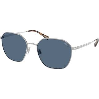 Polo Ralph Lauren Mand PH3160 900180 Solbriller Metal Sølv Blå Geometrisk Normal