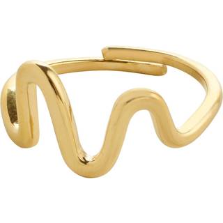 Pilgrim LULU wavy stack ring guldbelagt
