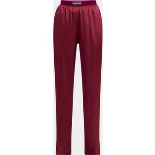 Tom Ford Silk-blend satin wide-leg pants - burgundy - XS