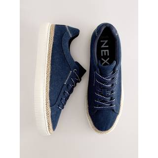 Next Navy Forever Comfort Chunky Lace-Up Espadrilles Trainers