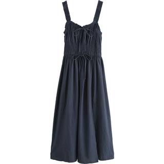 Next Navy Blue Strappy Tie Front Midi Dress