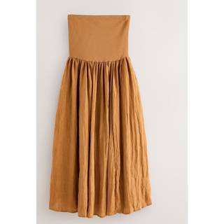 Next Toffee Bandeau Jersey Woven Mix Midi Dress