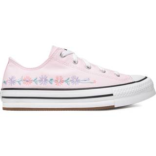 Converse Converse Pink Youth Chuck Taylor Floral Print Embroidered EVA Lift Ox Trainers