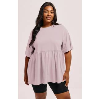 Yours Curve Yours Curve Peplum bomuldstop med korte ærmer