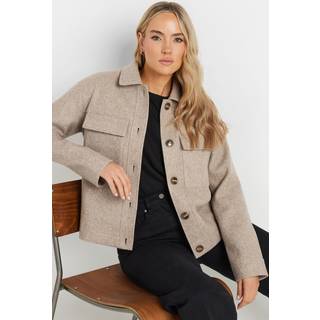 Lts Tall Beige Brown Soft Touch Pocket Jacket 18 Lts | Tall Women's Jackets
