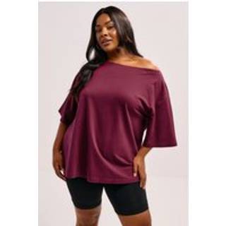 Yours Curve Yours Curve Slash Neck Heavy Weight T-Shirt