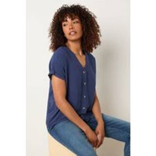 M & Co M & Co Acid Wash Knapper Bluse