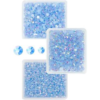 qiipii lysebl? ab harpiks rhinestones til udformning af 3 mm 4mm 5mm himmelbl? ab flatback gel? rhinestone bulk ss10 ss16 ss20 ikke-hotfix babybl
