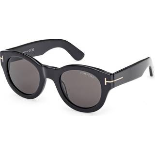 TOM FORD Unisex FT1212 LUCINDA 01A Solbriller Acetat Sort Røg Rund Normal