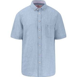 Fynch-Hatton Herren Kurzarmhemd blau meliert