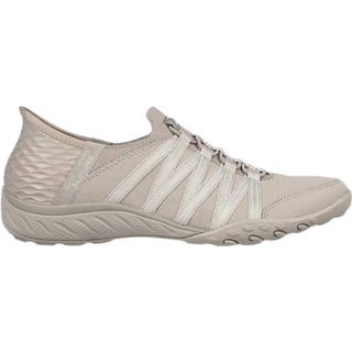 Skechers Skechers Brown Breathe Easy Roll Slip In With Me Wide Fit Trainers