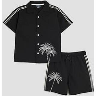 River Island River Island Palm Broderet Skjorte og Shorts Sæt