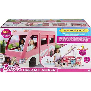 Barbie Dream Camper legesæt - pink autocamper med rutsjebane og pool - 7 legeområder - 60 dele - 120 cm