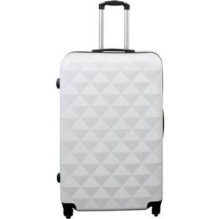 Stor kuffert - Diamant hvid - Hardcase kuffert - Billig smart rejsekuffert