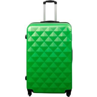 Stor kuffert - Diamant grøn - Hardcase kuffert - Billig smart rejsekuffert